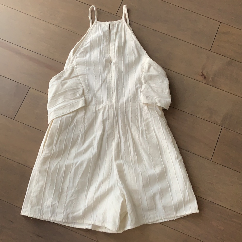 Anthropologie Theo Textured Romper XS White Like New Worn 2 Times - Picture 7 of 7
